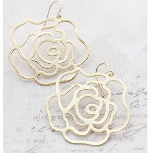 Rose Petal Filigree Hoop Earrings